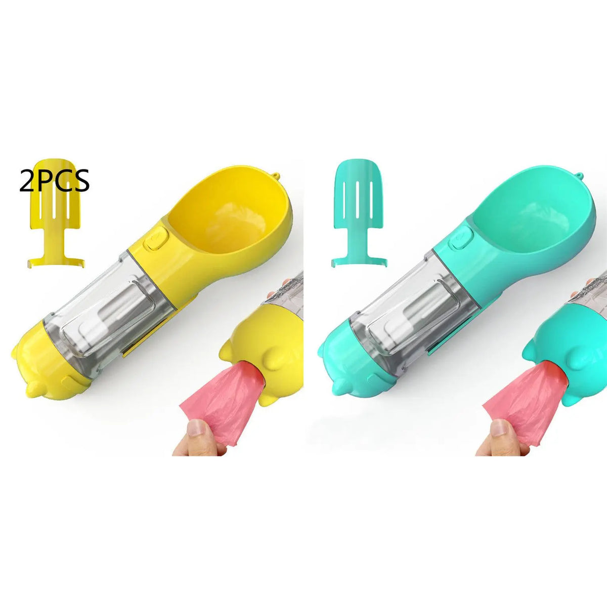 Pet Water Bottle Feeder Bowl Garbage Bag Storage Portable Pet Outdoor Travel 3 in 1 Dog Water Bottle