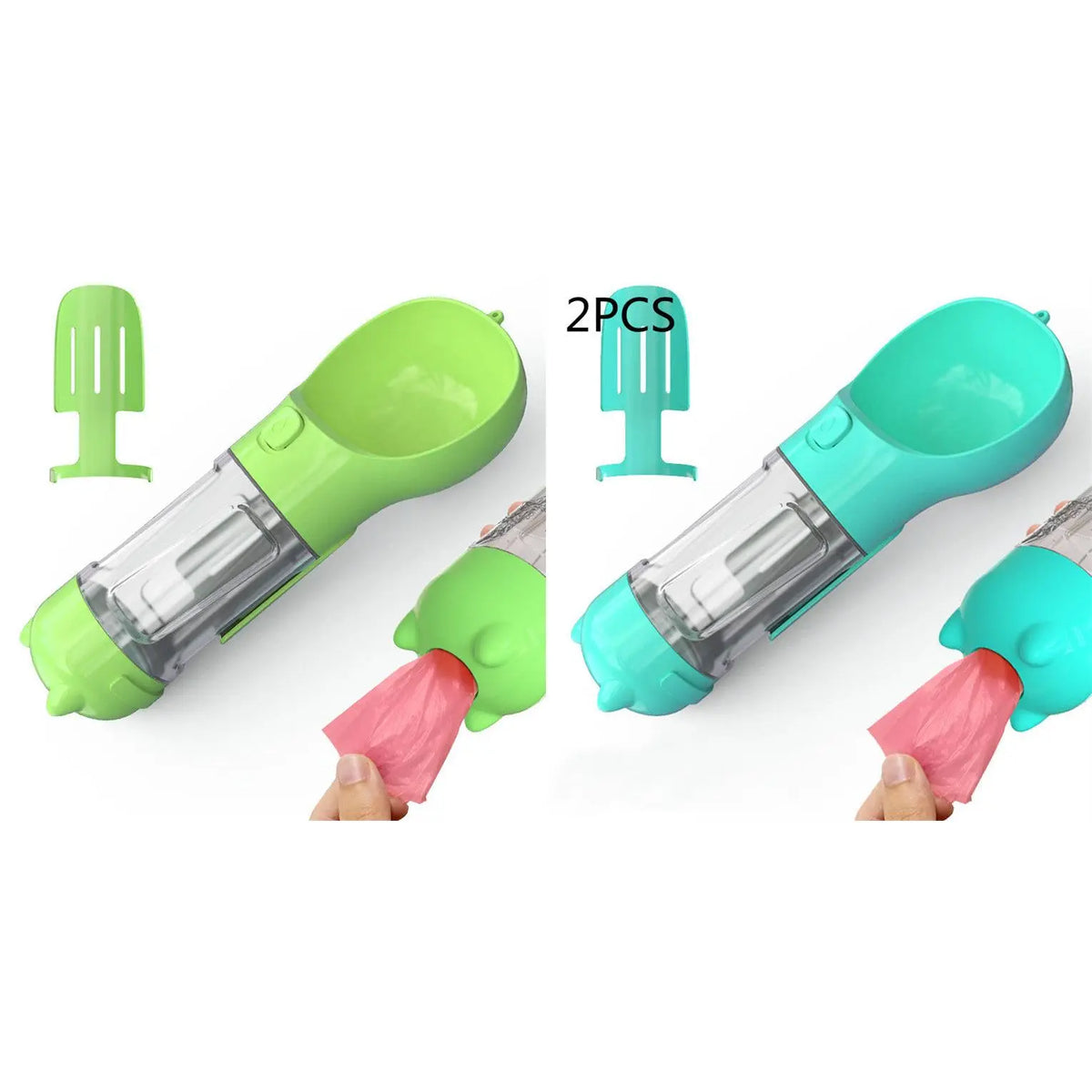 Pet Water Bottle Feeder Bowl Garbage Bag Storage Portable Pet Outdoor Travel 3 in 1 Dog Water Bottle