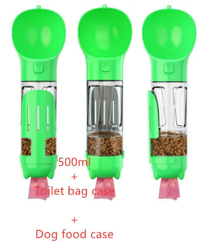 Pet Water Bottle Feeder Bowl Garbage Bag Storage Portable Pet Outdoor Travel 3 in 1 Dog Water Bottle